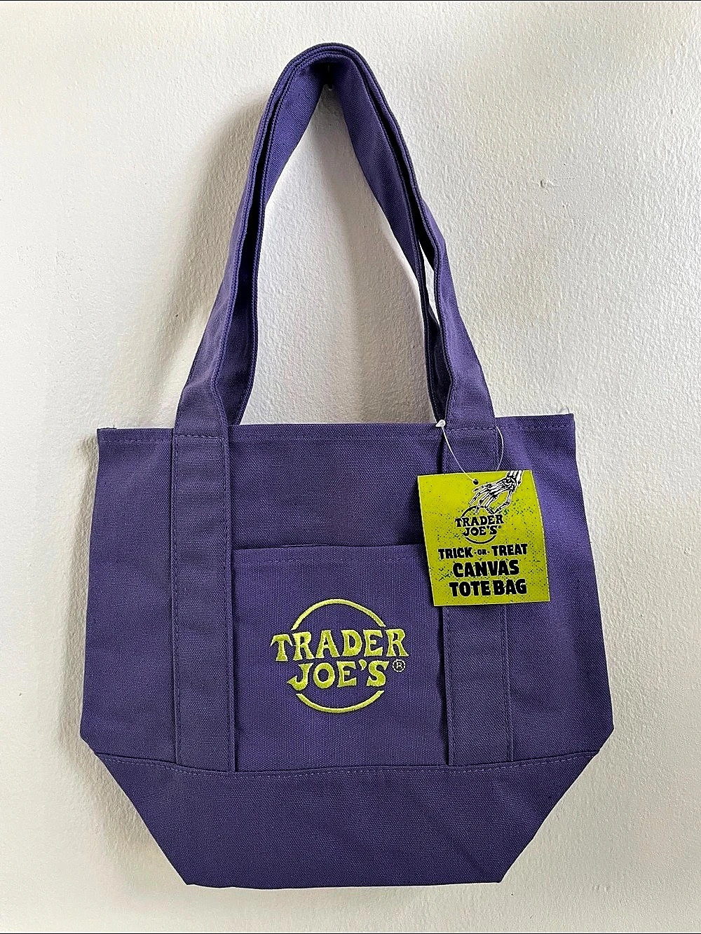 Trader Joe's Trick-or-Treat Canvas Tote Bag Purple